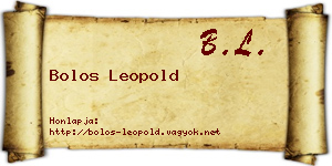 Bolos Leopold névjegykártya